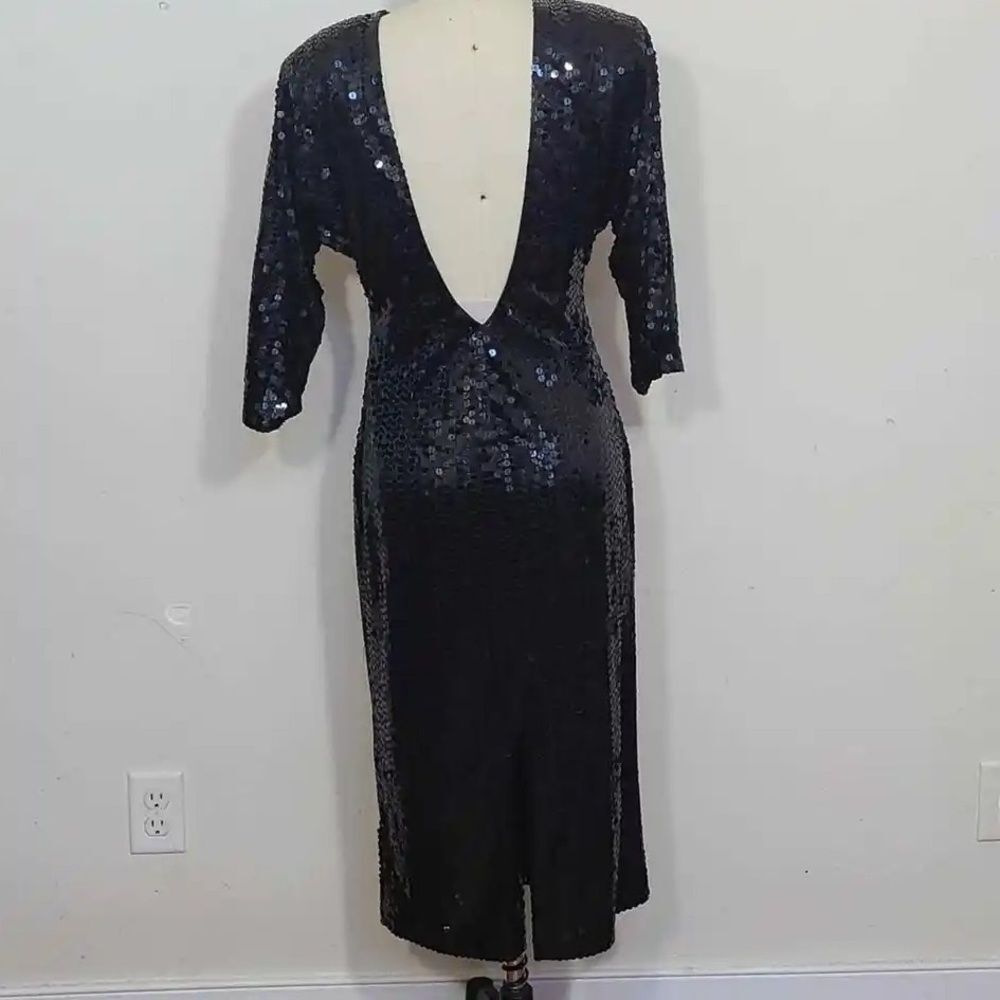 Vintage Sho Max Originals Sequin Black Women Dress Size M